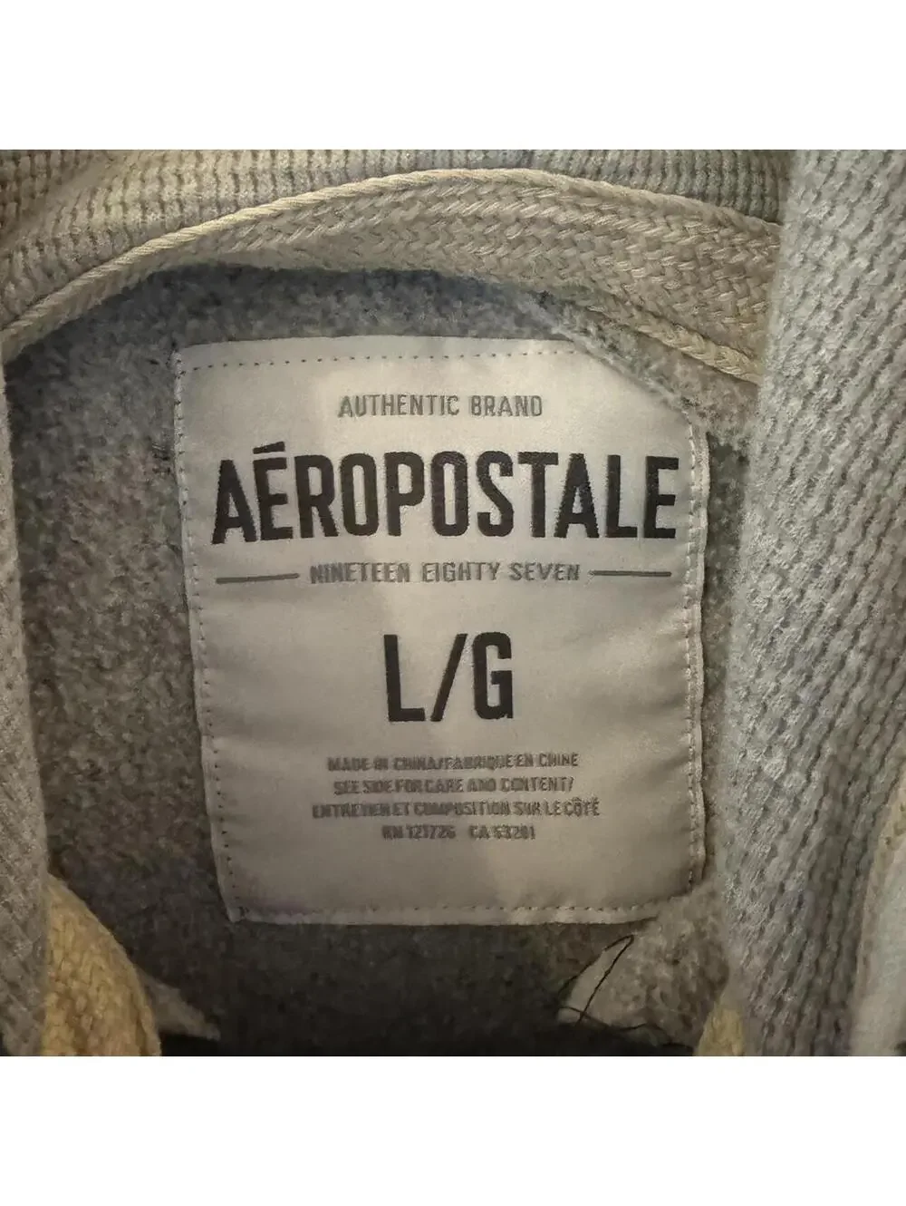 Aéropostale AERO NY Button Hoodie Sweatshirt Gray Size Large L